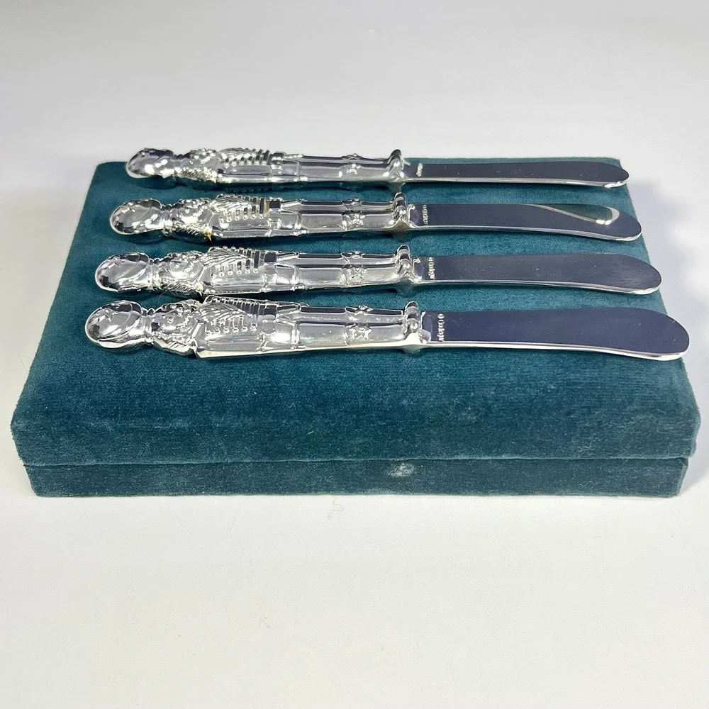 Silver Treasures Godinger Toy Soldier Knife Set of 4 Cheese Butter Spread‎ XMAS